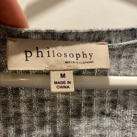 Philosophy | Gray V-Neck Button-Detail ribbed Maxi Dress - medium - Anthropologi - Picture 2 of 5